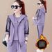 Women's Fleece-Lined 3-Piece Set - Long Sleeve Hoodie With Vest & Pants, Korean Winter Warm Outfit (Wine Red, Pink, Blue, Purple, Gray)_ecoleips.com