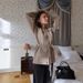 Elegant V-Neck Knit Cardigan – Oversized Long Sleeve Wrap And Adjustable Belt Top For Women_ecoleips.com