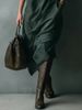 Women's Clothing Women's Suede Long Sleeve Midi Dress Casual Loose Fit With Pockets Solid Color Style Autumn Winter Wear_ecoleips.com