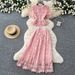 Women's French Style Lace Puff Sleeve Top & High Waisted Skirt Set Slimming Two Piece Summer Outfit Gentle Vibes_ecoleips.com