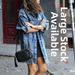 Women's Oversized Denim Shirt Long Sleeve Square Neck Washed Cotton Casual Streetwear Top Comfortable Oversized Fit_ecoleips.com