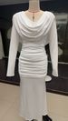 Women's Clothing New Sweet And Fresh Pile Collar High Waist Hip Dress Long Skirt_ecoleips.com