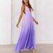 Women's Clothing New V Neck Suspenders Pleated Lace Up Large Swing Slit Holiday Style Dress_ecoleips.com