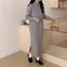 K Women's Half-turtleneck Sweater Dress; Loose, Thickened, Knee-length, To Be Worn Under A Coat. No Bags Or Other Accessories_ecoleips.com
