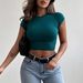 Women's 2026 New Style Solid Color Round Neck Basic Short Sleeve T Shirt With European And American Style Hot Girl Slim Fit Sexy Cropped Top_ecoleips.com