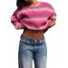 Women's Casual Knit Sweater Oversized Round Neck Pullover Soft Warm Winter Cardigan Cozy Chic Tops For Fall And Winter_ecoleips.com