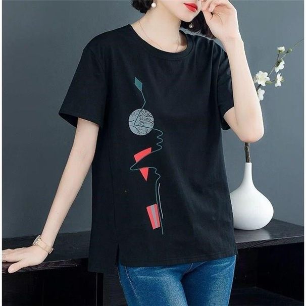 Summer-Style, Versatile, Casual Short-Sleeved T-Shirt For Women A Simple, Solid-Colored, Loose-Fitting Base Layer; Als_ecoleips.com