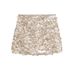 Women's Sequin Glitter Bodycon Mini Skirt, Punk Rock Party Clubwear, Sparkly Stretch Short Skirt For Night Out_ecoleips.com