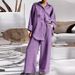 Women's Clothing nine quarter sleeve shirt loose pants two piece suit_ecoleips.com