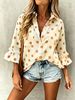 Ruffled Bell Sleeve Women's Blouse Loose Fit Versatile Work Shirt Bestseller_ecoleips.com