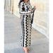 Women's Clothing Autumn Temperament Knitted Dress Slimming High Waist Long Sleeve Dress_ecoleips.com