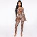 Women's Clothing Fashion Sexy Mesh Leopard Print Jumpsuit Women's Two Piece Set_ecoleips.com