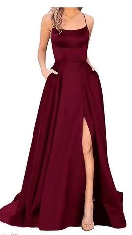 Women's Long Chiffon Bridesmaid Dress With Sweep Train – Adjustable Spaghetti Strap Solid Color Evening Gown For Formal Party 2026_ecoleips.com