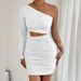 Women's Off-Shoulder Hollow Out Slim Fit Bodycon Dress Sexy European American Style Fashion Autumn_ecoleips.com