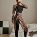 Long-Sleeve Swimwear For Women – Conservative One-Piece With Leopard Print (UPF 50+ Sun Protection, Quick-Dry Fabric, S-XL)_ecoleips.com
