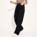 Women's High-Waisted Straight Leg Jeans Loose Fitting Floor-Length Slimming Black Wide Leg Retro Style New Arrival_ecoleips.com