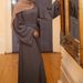 Elegant Spring Muslim Dress – Flowy Long Sleeve Maxi Dress With U-Neck & Flared Sleeves, Modest & Stylish Casual Wear_ecoleips.com