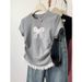 Women's Lightweight Crochet Blouse 260g Elegant Off-Shoulder Top with Lace Trim Casual Chic Daily Wear Layered Neckline_ecoleips.com