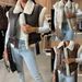 Women’s Faux Leather & Fleece Vest – Zip-Up Biker Style (S-XL, Black/Beige/Brown, Polyester-Cotton Blend, Streetwear, Machine Washable, Unisex Fit)_ecoleips.com