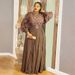 Elegant Long Sleeve Pleated Sequin Evening Dress – Maxi Dress For Autumn/Winter_ecoleips.com