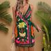 Women's Summer Fashion Casual V Neck Tie up Vacation Style Suspender Dress European American Cross Border E Commerce Hot Selling 2025_ecoleips.com