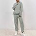 Cross-Border 2025 Autumn Winter New European And American Casual Women's Clothing Solid Color Plush Hooded Sleeve_ecoleips.com