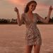 Verve WT1102#Spring New Women's Fashion Deep V Long Sleeve Sequin Little Dress_ecoleips.com