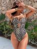 Women's Clothing Leopard Print Cutout One Piece Swimsuit Women's Bikini Export Style Shoulder Strap For Formal & Casual For Women_ecoleips.com