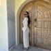 Women's Clothing Sexy Backless Knitted Long Skirt V-Neck Elegant Beachwear Spring Summer_ecoleips.com
