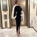 Women's Clothing Retro Black Velvet Evening Gown Patchwork Ruffled Long Sleeved Women's Party Wear European American Middle Eastern Style_ecoleips.com
