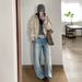 Women's Retro Washed Wide Leg Jeans Loose Fit Slimming Slightly Flared Floor Length Trousers New Autumn/Winter Style_ecoleips.com