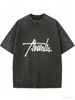 Women's Fashion Washed T-Shirt, Oversized Silhouette Comfortable Daily Wear Top_ecoleips.com
