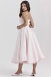 Elegant V-Neck Corset Midi Dress With Underwire & A-Line Silhouette – Slimming Summer Staple For Women_ecoleips.com