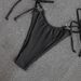 New Black Bikini Three Piece Swimsuit Style Sexy Low Waisted Thong Two Piece Tie On Women's Clothing_ecoleips.com