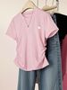Women's Structured Round Neck T-Shirt - Loose Fit Slimming Summer Top_ecoleips.com