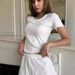 European And American Fashion Casual Suit Jacquard Ruffled Edge Slim Fit Elegant Home Round Neck Short Sleeve Shorts_ecoleips.com