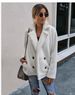 Elegant Button-Down Blazer Coat For Women – Stylish Winter Outerwear With Pockets & Faux Fur Trim, Slim Fit, Long Sleeve, Office & Casual Wear_ecoleips.com