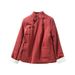 girl Chinese Style Retro Linen Padded Thickened Warm Cotton Jacket Coat For Women Petite Versatile_ecoleips.com