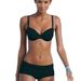 Women's Sexy Bikini Swimsuit - European & American Style Solid Color Conservative Two-Piece Bathing Suit_ecoleips.com