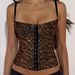 51438 Cross-Border Sexy Women's New Product Ribbon Button Sleeveless Hollow Leopard Print Backless Slimming European And_ecoleips.com