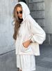 New Foreign Trade European And American Women's Clothing Street Fashion Long-sleeved Hooded Lace-up Sports Cardigan Shorts Two-piece Suit Women_ecoleips.com