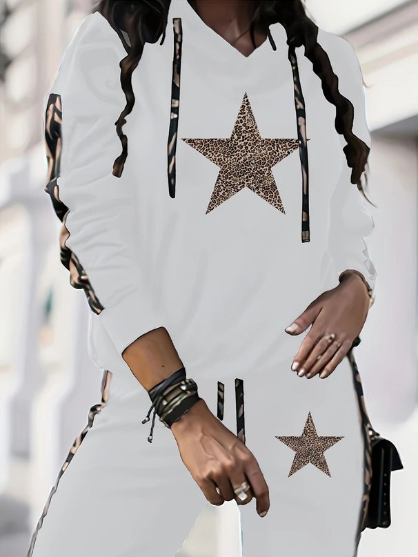 Women's Letter Print Hoodie Set, Long Sleeve Pullover Sweatshirt And Elastic Waist Pants_ecoleips.com