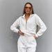 Casual Women's Suit, Solid Color Long-sleeved Zipper Loose Top, Lace-up Trousers Two-piece Set_ecoleips.com