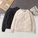 Women's Lightweight Quilted Puffer Jacket – Oversized Short Baseball Style Coat, Breathable Stretch Fabric For Casual & Streetwear_ecoleips.com