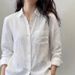 2026 Spring/Summer New White Cotton-Linen For Women, High-End, Light Luxury, Age-Reducing, Stylish Shirt Jacket, Loose_ecoleips.com