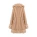 Suede & Faux Fur Trim Long Coat – Elegant Winter Outerwear For Women (S/M/L, Oversized Lapel & Flared Sleeves)_ecoleips.com