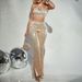 women's fashion sexy halter neck vest sequins slim fit flared trousers two-piece set_ecoleips.com