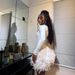 Women's Clothing Spring And Summer New Women's Party Sexy Deep V Hip Feather Splicing Dress_ecoleips.com