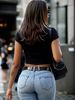 2026 Summer Fashion T-Shirt Trendy Loose Fit Casual Short Sleeve Printed Top_ecoleips.com