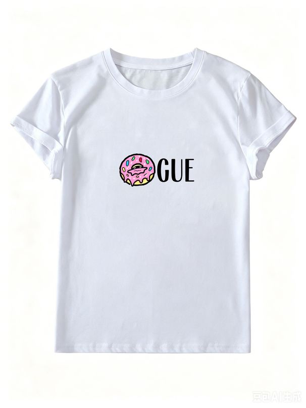Ladies Casual Cotton Tee, Soft Breathable Slim Fit T-Shirt, Minimalist Basic Top For Everyday Styling_ecoleips.com